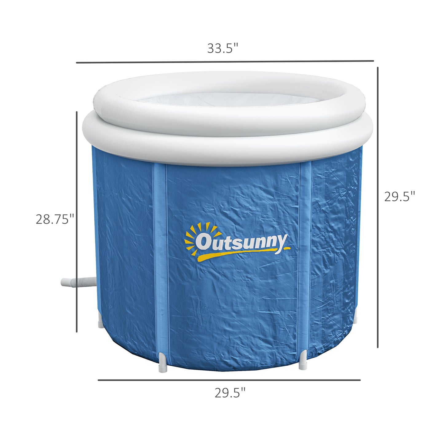 Cold Plunge Tub, Portable Ice Bath Cold Water Therapy Tub with Thermo Lid, for Athletes Recovery, Dark Blue