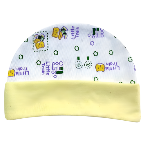 Soft Cotton Newborn Babie's Head cap With Cute Prints Size 0-6 Months